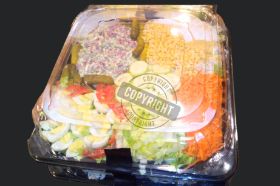 Tasty mixed salad including Macédoine salad, corns, cucumbers, eggs, carrots, fresh salad, pickles and tomatoes. choice of thousands islands, honey mustard and French dressing. serve up to 20pp for full and up to 10pp for small.